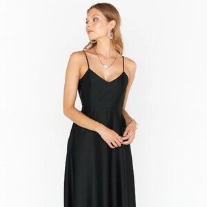 COPY - Large Faith Maxi Dress, Black Luxe Satin, Show Me Your Mumu (never worn)